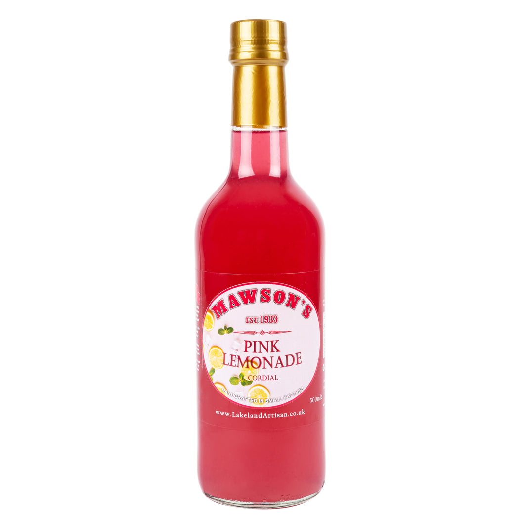 Pink Lemonade Cordial - 500ml Glass Bottle