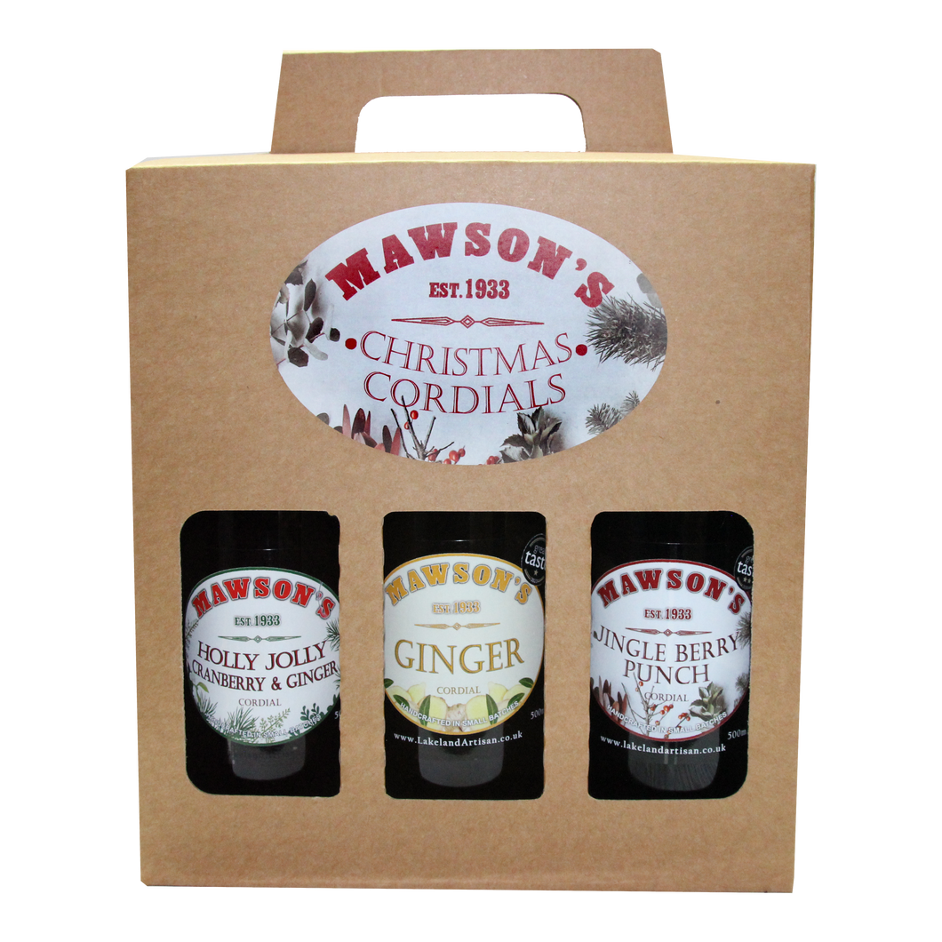 Mawson's Christmas Cordials - 6 x 500ml Glass Bottle