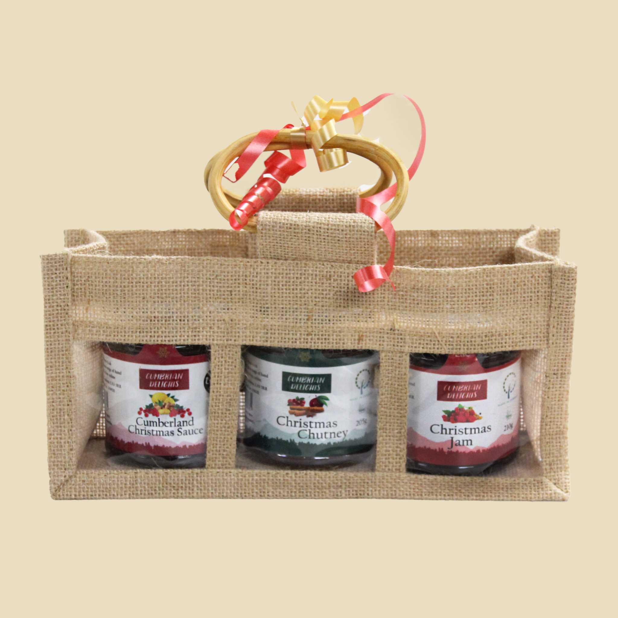 Christmas hessian top bags